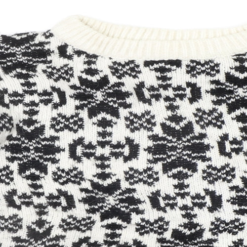 H&M Womens Black Geometric  Pullover Jumper Size M