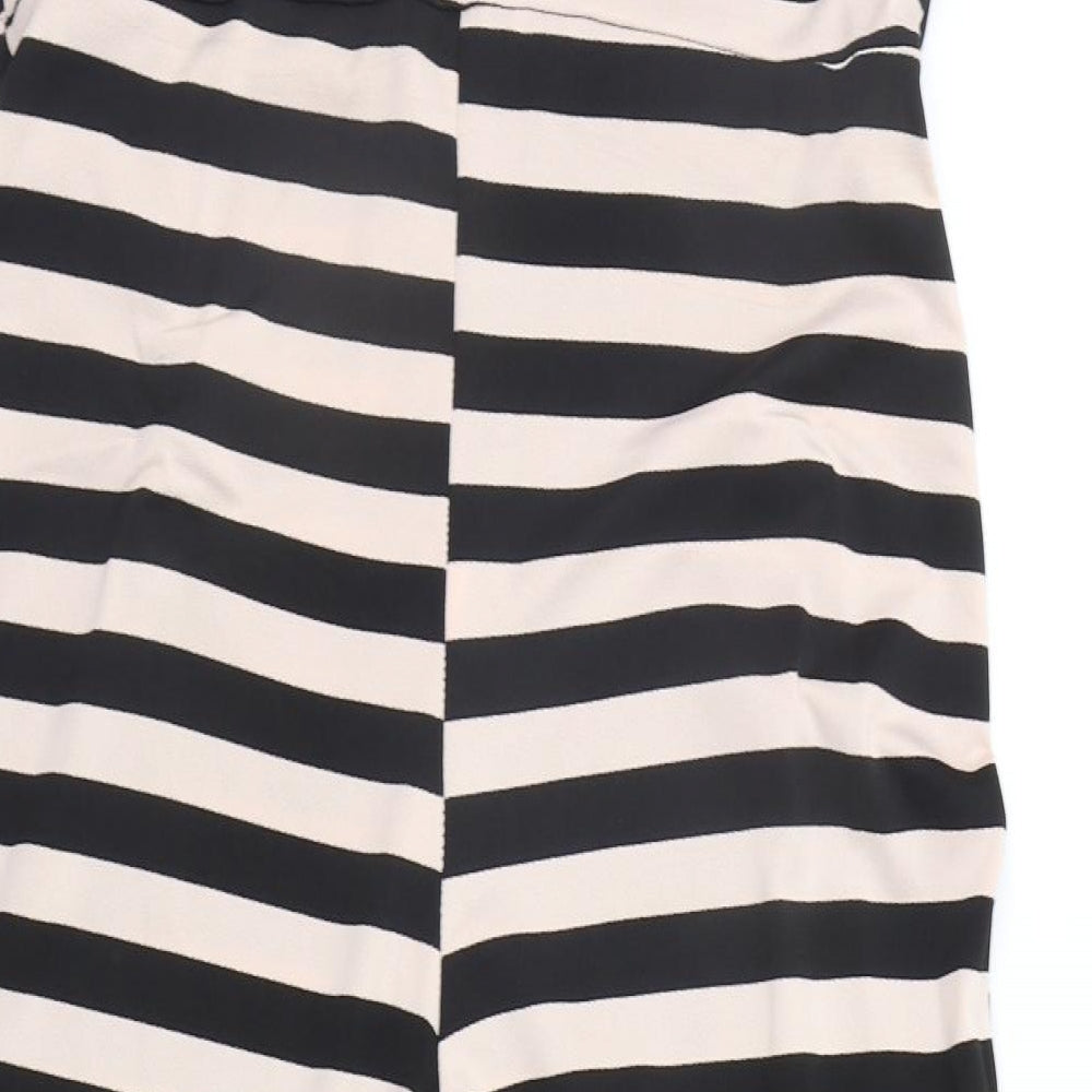 Boohoo Womens Beige Striped  Jumpsuit One-Piece Size 18