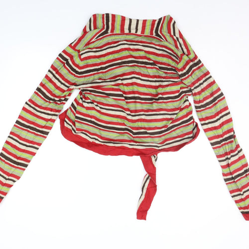 Long Tall Sally Womens Red Striped  Cardigan Jumper Size 14