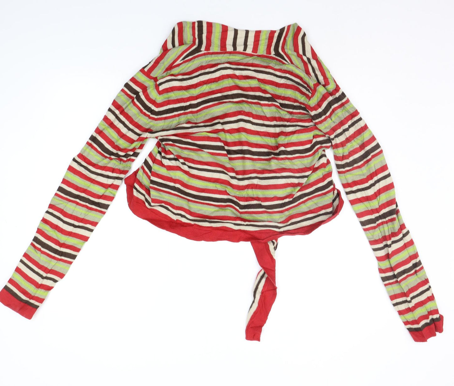 Long Tall Sally Womens Red Striped  Cardigan Jumper Size 14
