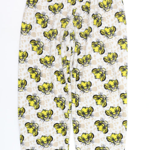 LOVE TO LOUNGE Womens Beige Solid  Top Pyjama Pants Size M