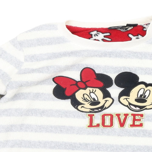 LOVE TO LOUNGE Womens Grey Striped  Top Pyjama Set Size S  - MICKEY MOUSE