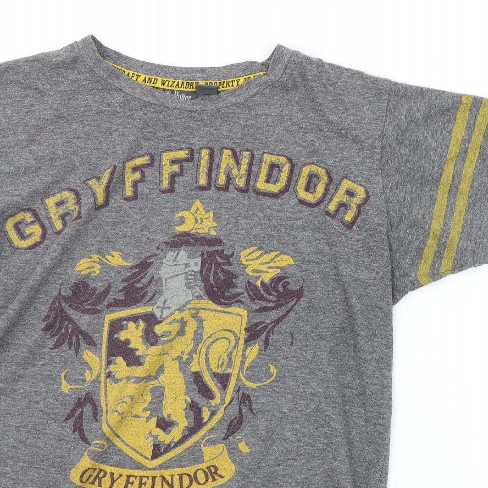 LOVE TO LOUNGE Womens Grey   Basic T-Shirt Size XS  - Gryffindor