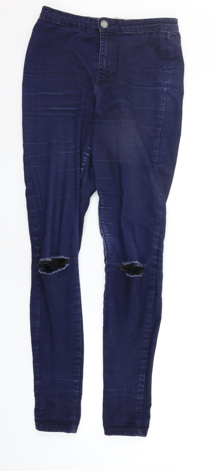 Denim & Co. Womens Blue Skinny Jeans Size 10 L29 in
