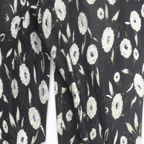 NEXT Womens Black Floral  Trousers  Size 8 L27 in