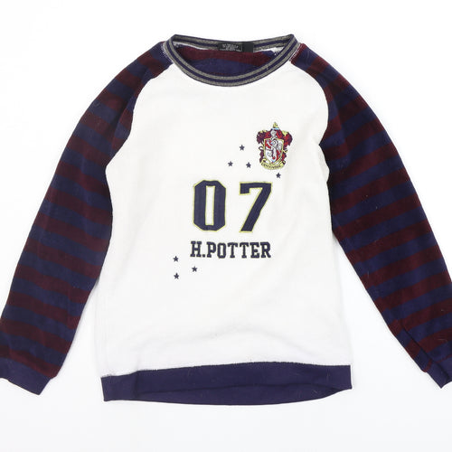 LOVE TO LOUNGE Womens White Solid  Top Pyjama Top Size S  - HARRY POTTER