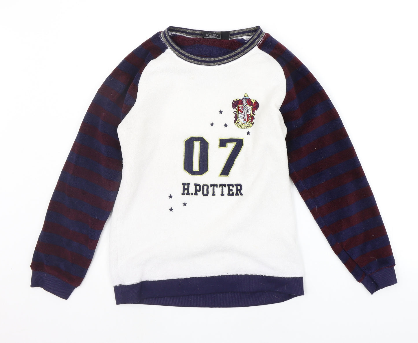 LOVE TO LOUNGE Womens White Solid  Top Pyjama Top Size S  - HARRY POTTER