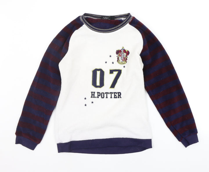 LOVE TO LOUNGE Womens White Solid  Top Pyjama Top Size S  - HARRY POTTER