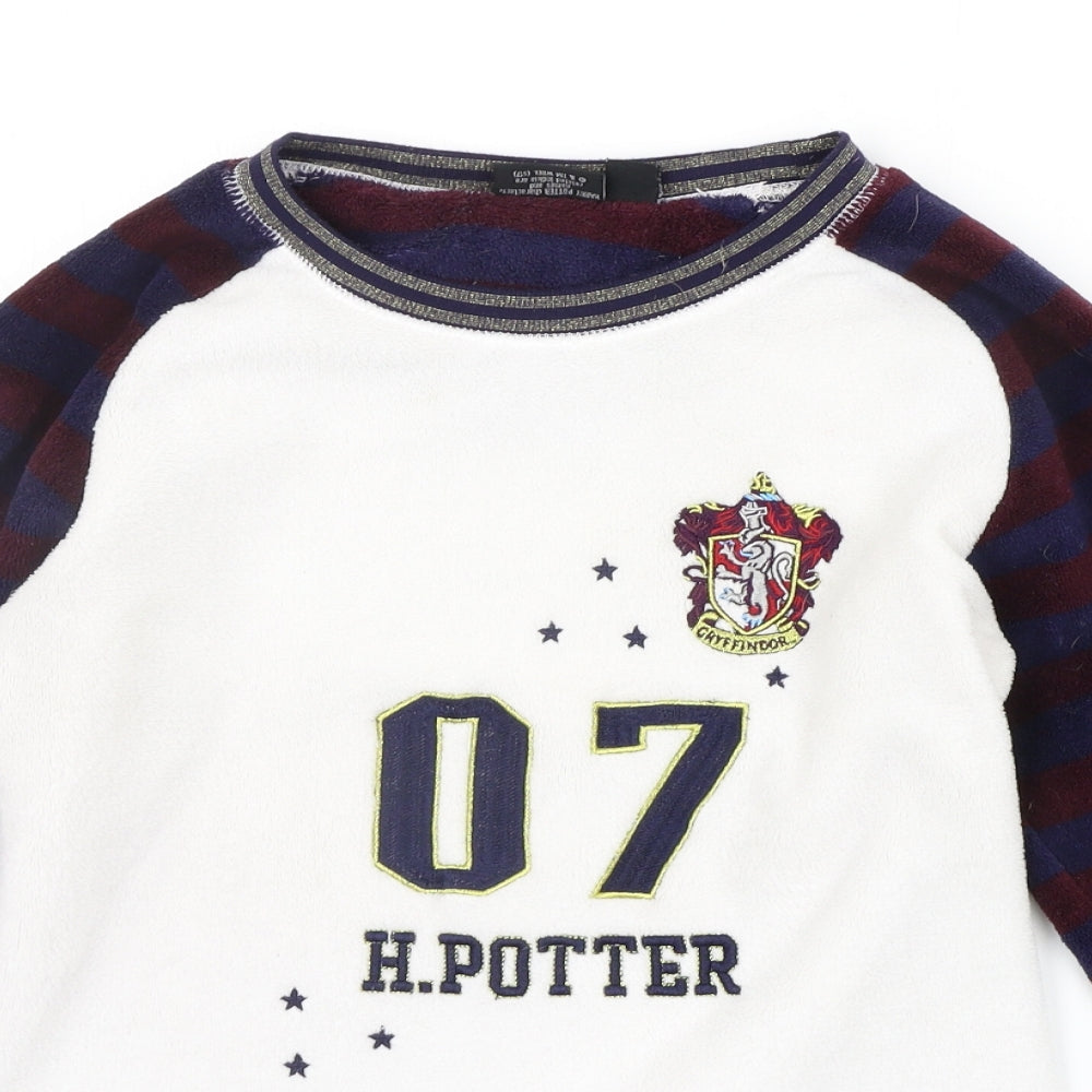 LOVE TO LOUNGE Womens White Solid  Top Pyjama Top Size S  - HARRY POTTER