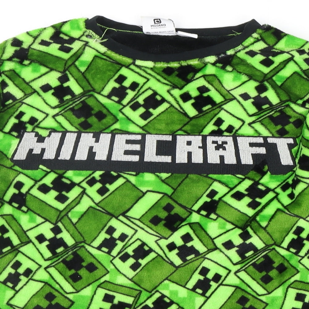 Primark Girls Green Solid  Top Pyjama Top Size 13-14 Years  - MINECRAFT