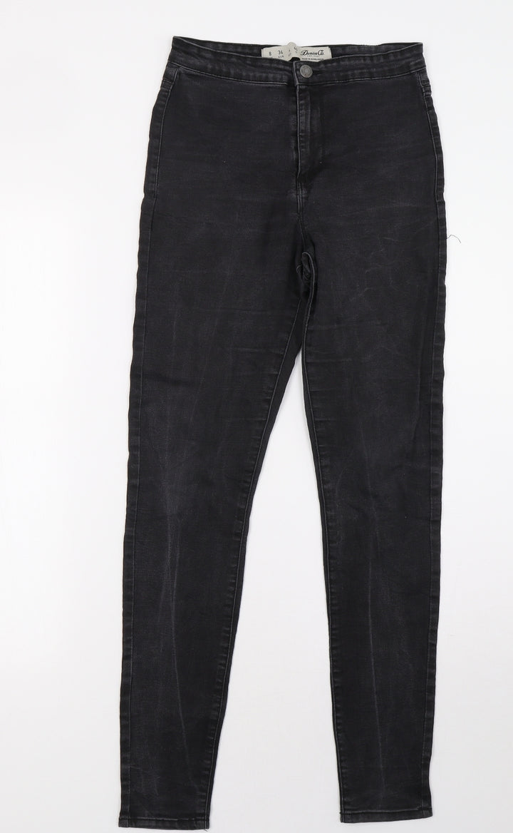 Primark Womens Black Denim Skinny Jeans Size 8 L30 in