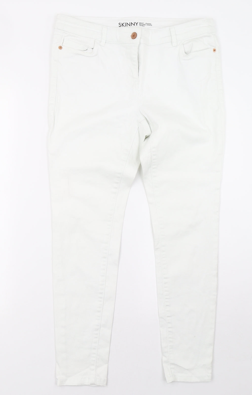 NEXT Womens White  Denim Skinny Jeans Size 14 L30 in