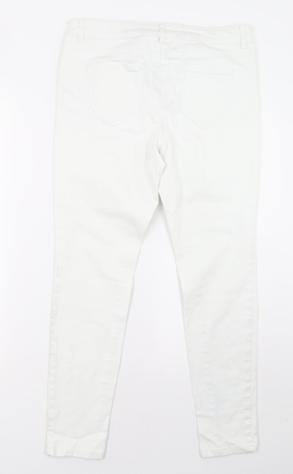 NEXT Womens White  Denim Skinny Jeans Size 14 L30 in