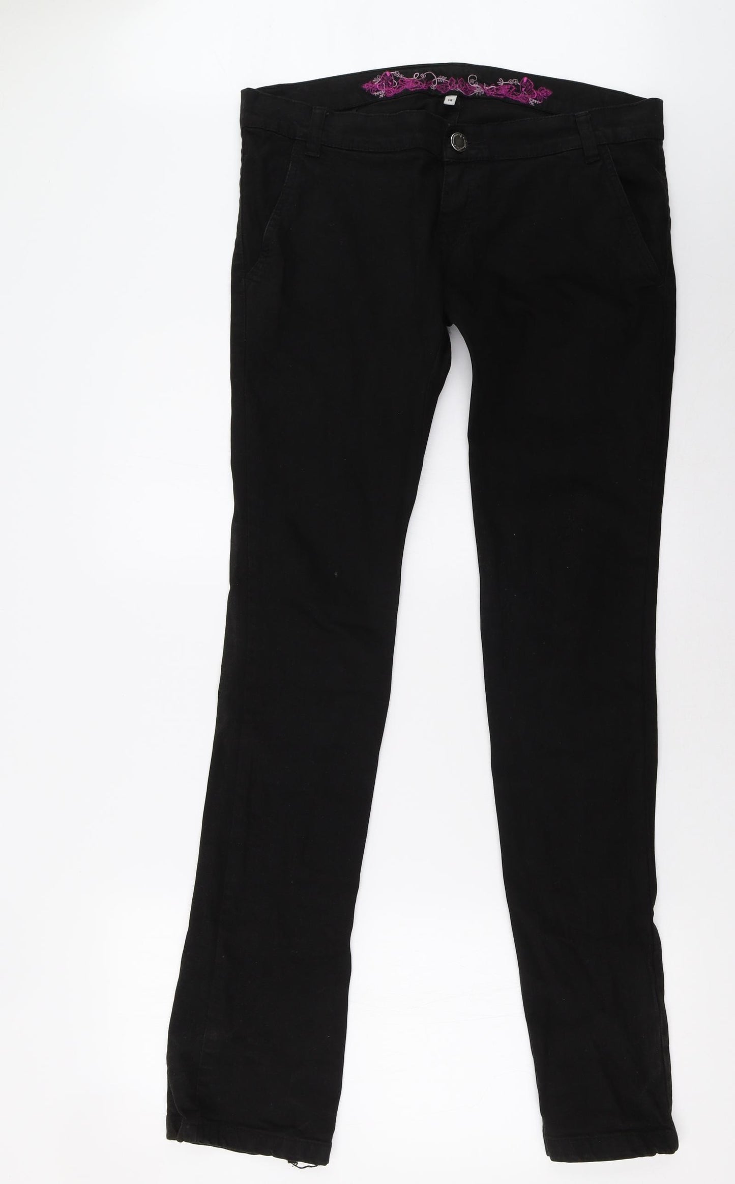 evie Womens Black   Straight Jeans Size 14 L35 in
