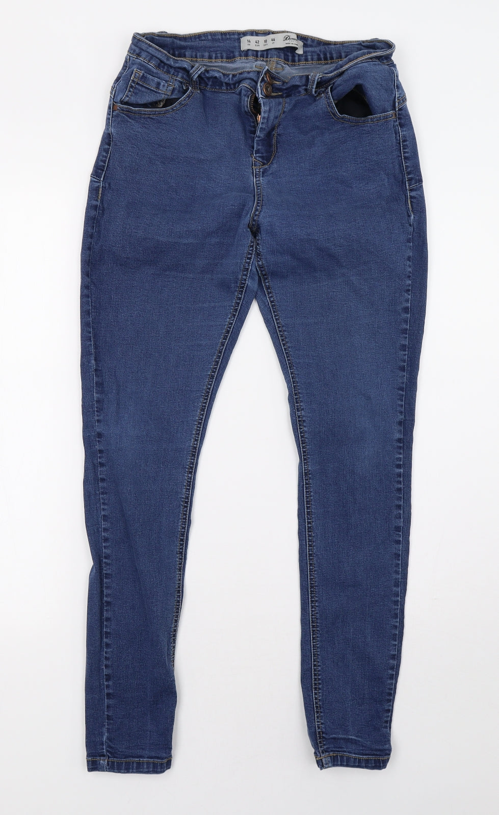 Primark Womens Beige  Denim Skinny Jeans Size 14 L30 in