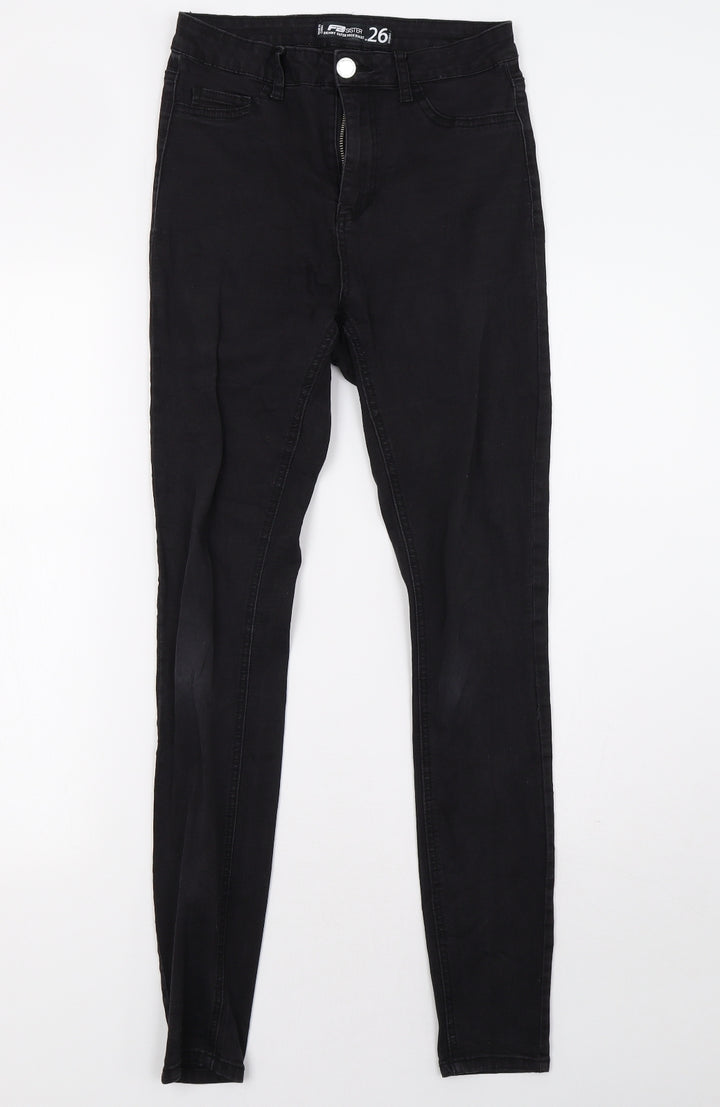 fb sister Womens Black Denim Skinny Jeans Size 26 L30 in