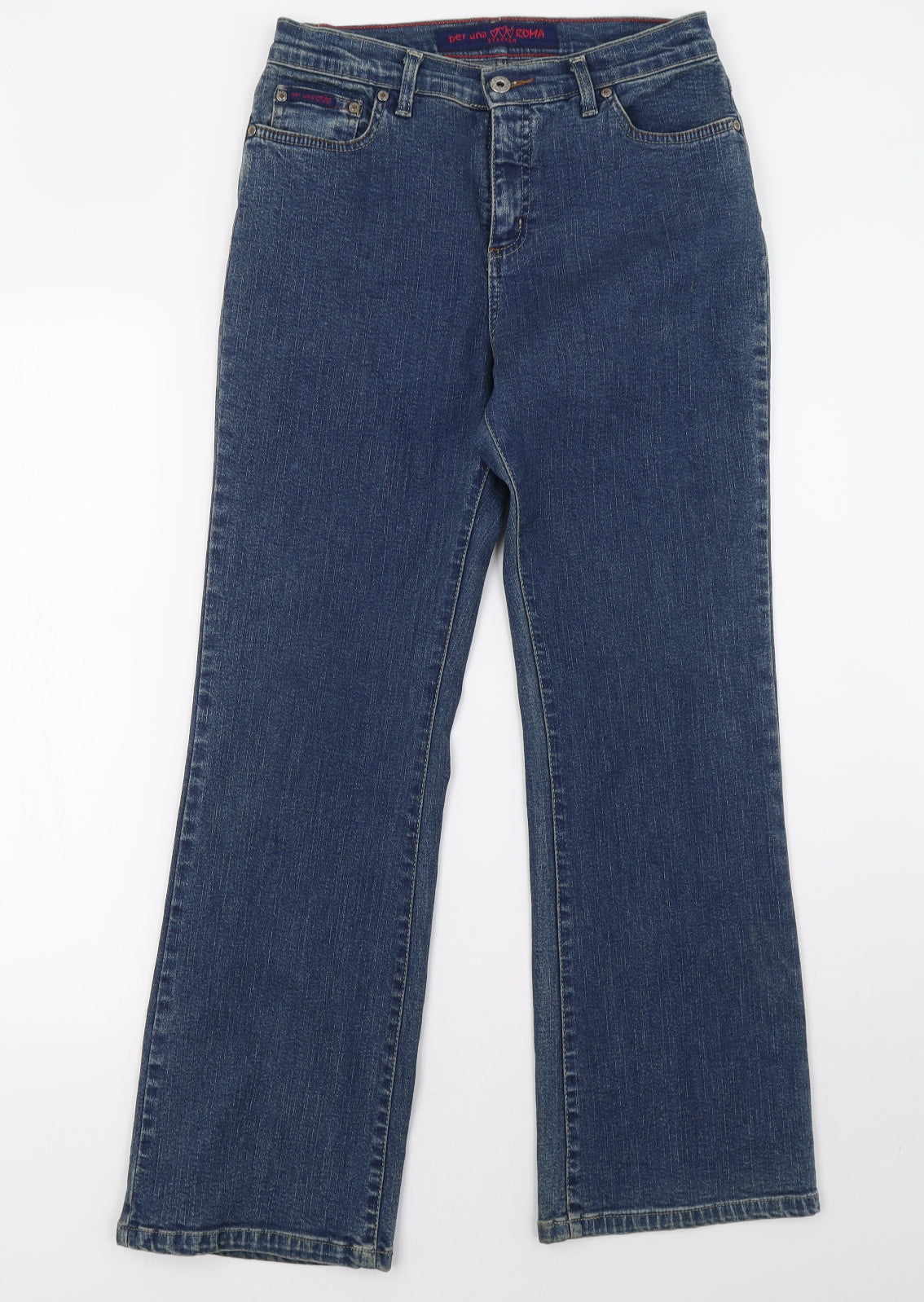 Marks and Spencer Womens Blue  Denim Straight Jeans Size 10 L30 in