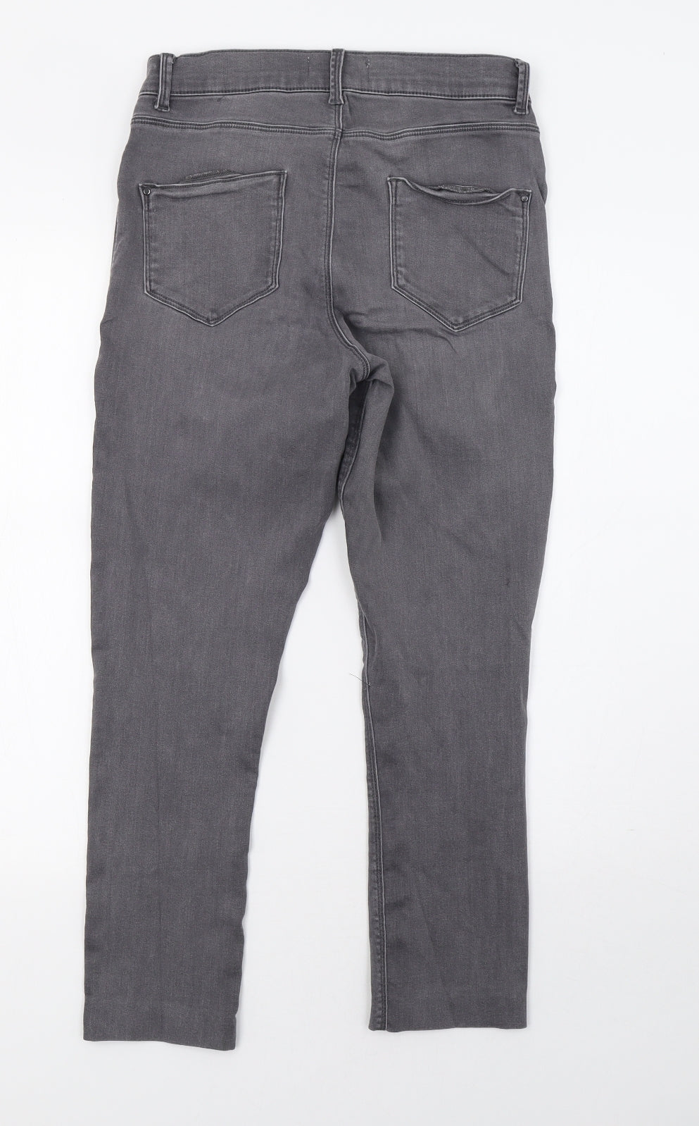 Dorothy Perkins Womens Grey  Denim Straight Jeans Size 12 L28 in
