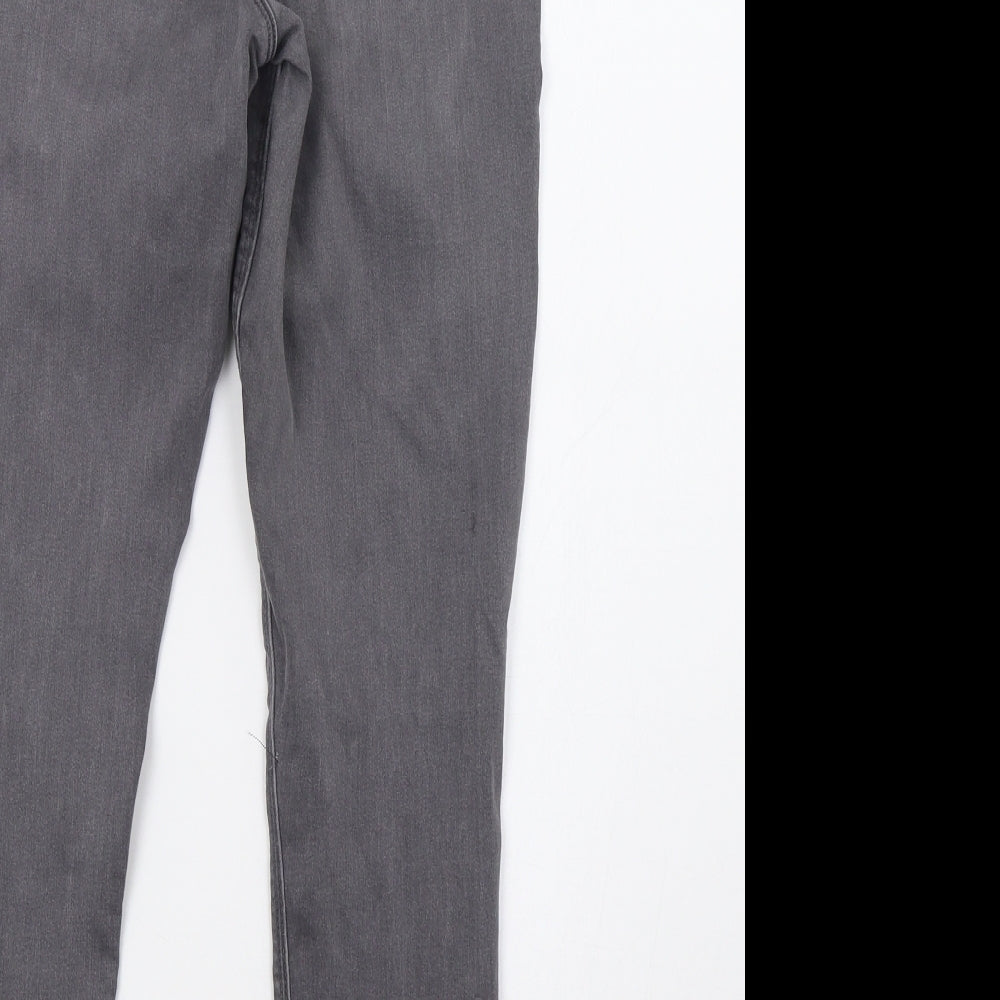 Dorothy Perkins Womens Grey  Denim Straight Jeans Size 12 L28 in