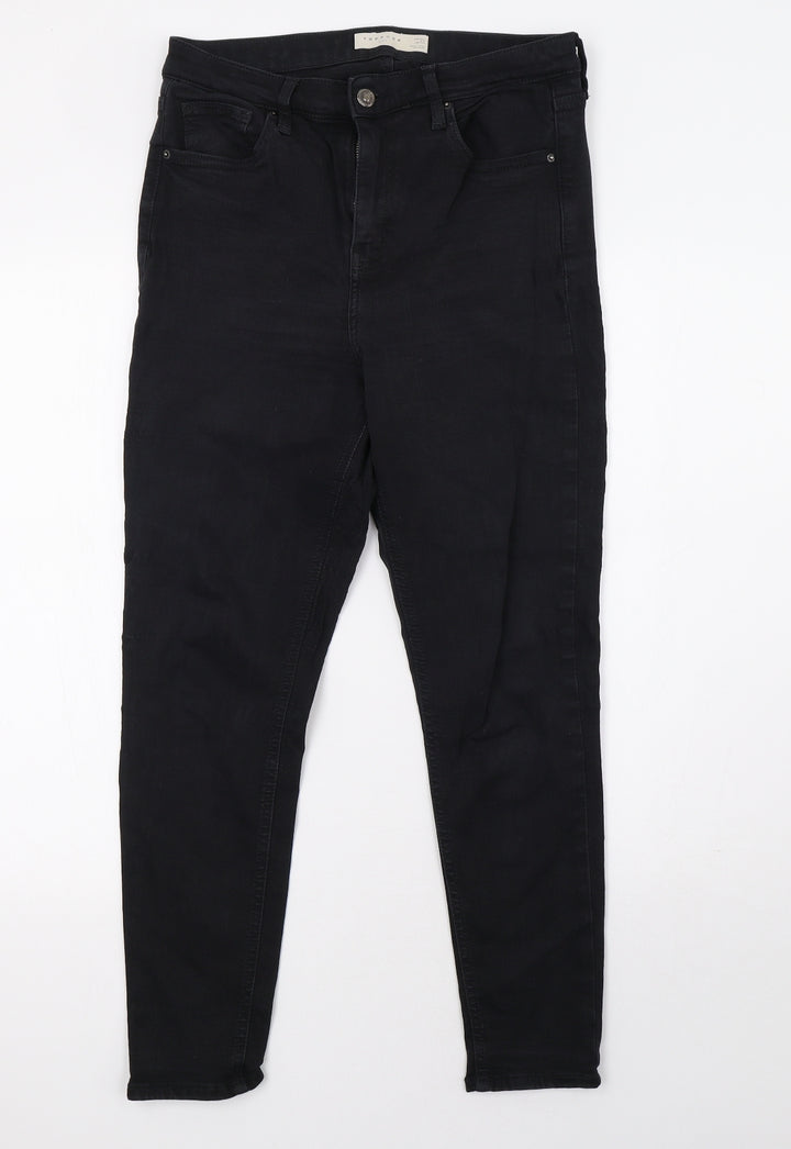Topshop Womens Black  Denim Skinny Jeans Size 30 L30 in