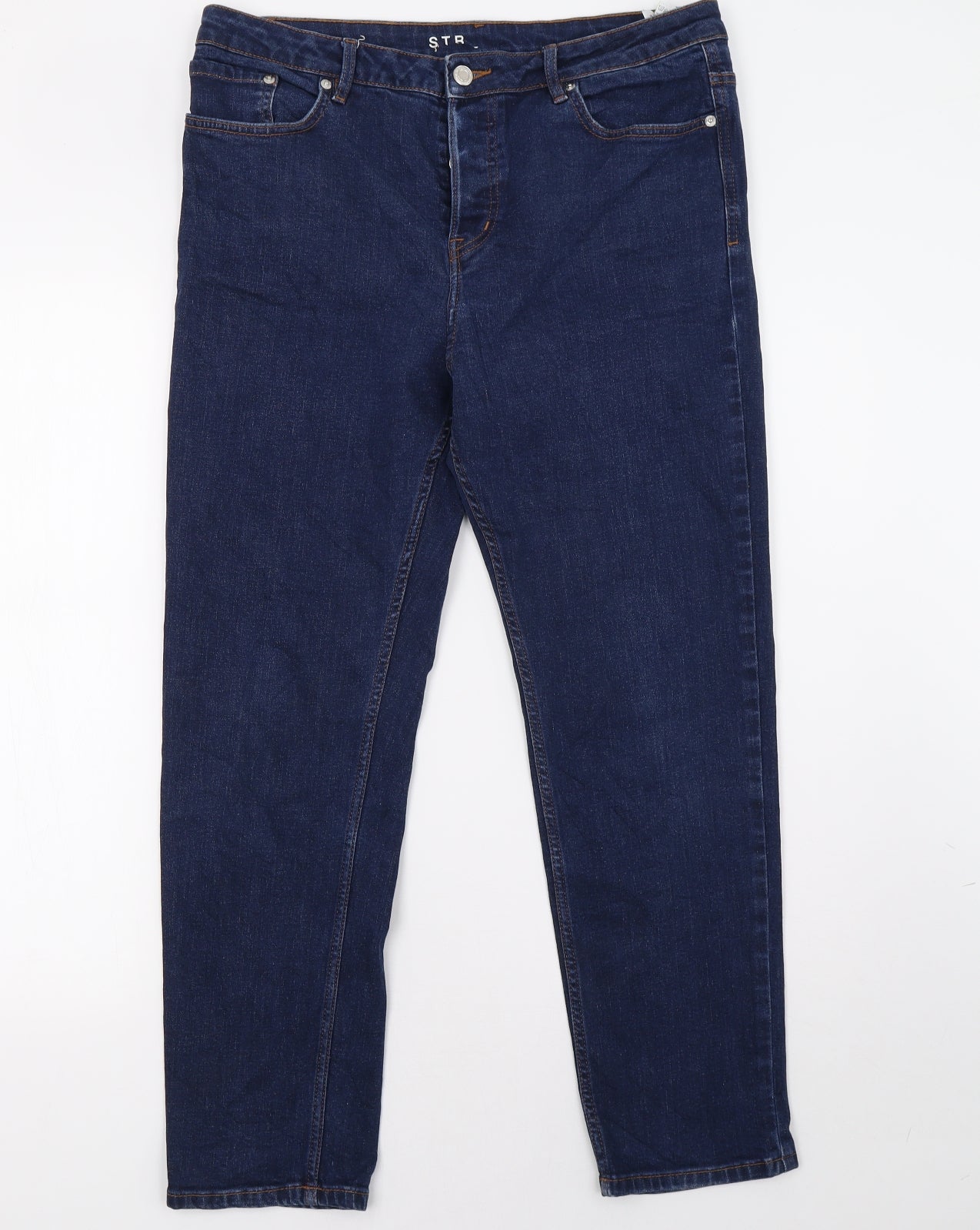 Marks and Spencer Womens Blue  Denim Straight Jeans Size 12 L30 in