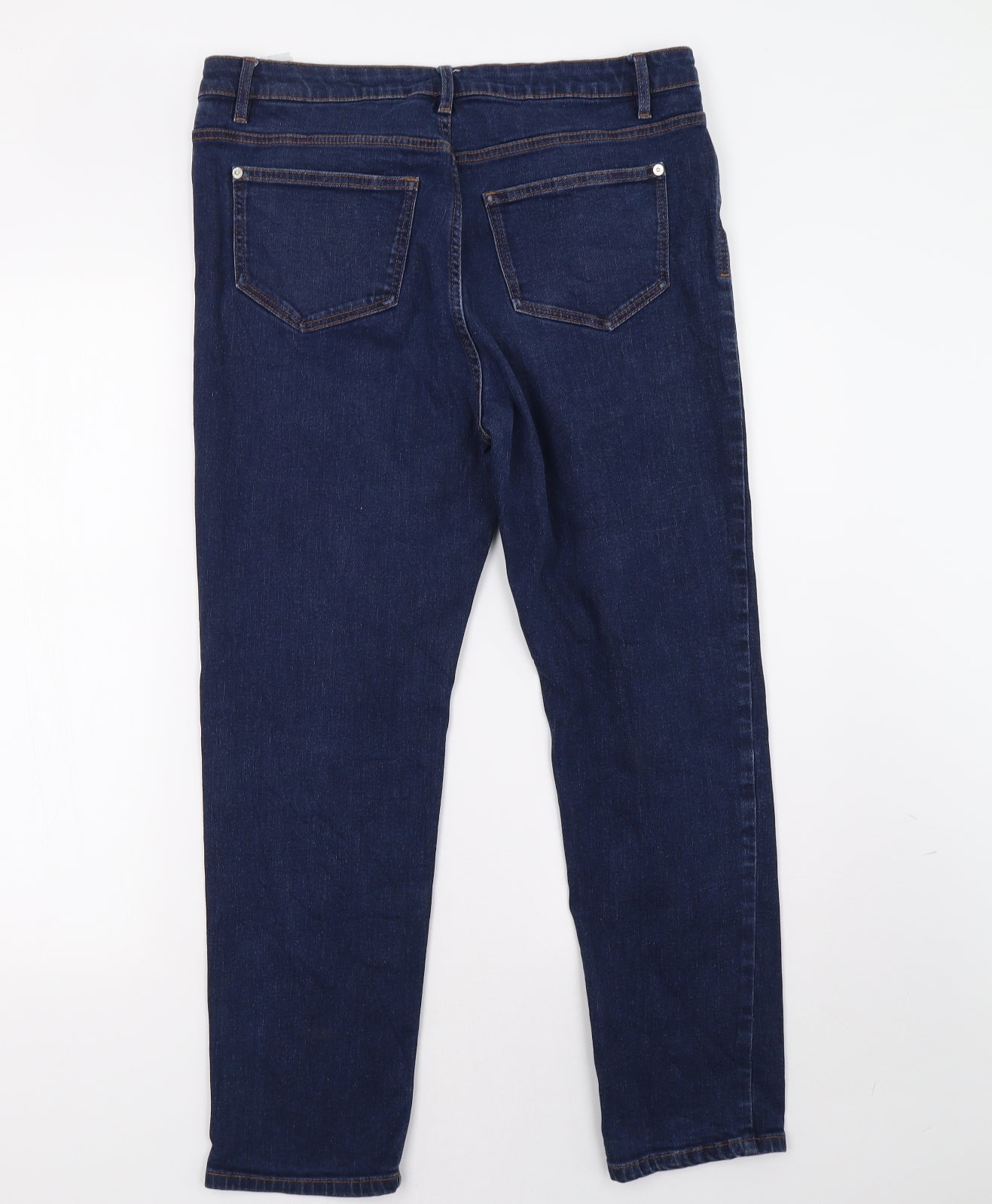 Marks and Spencer Womens Blue  Denim Straight Jeans Size 12 L30 in