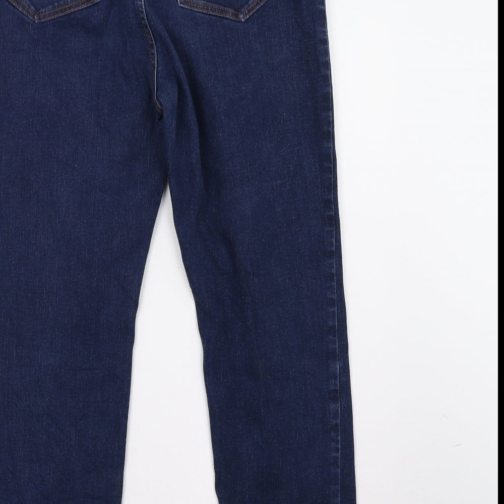 Marks and Spencer Womens Blue  Denim Straight Jeans Size 12 L30 in
