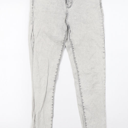 Bershka Womens Grey  Denim Skinny Jeans Size 6 L29 in