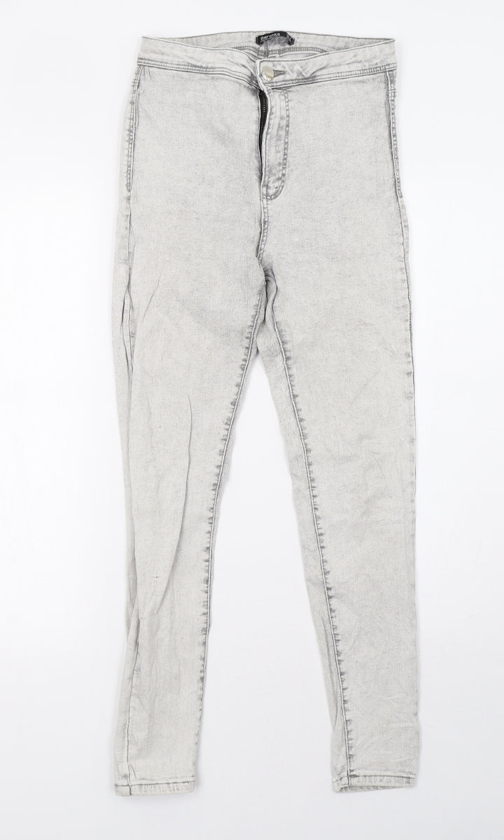 Bershka Womens Grey Denim Skinny Jeans Size 6 L29 in