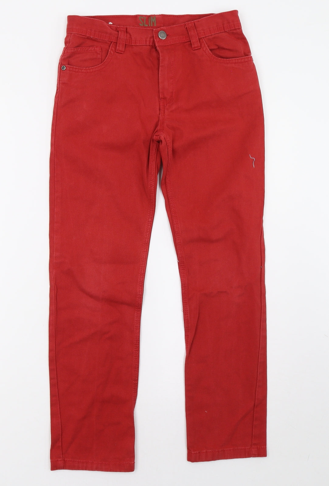Primark Girls Red  Denim Straight Jeans Size 11 Years