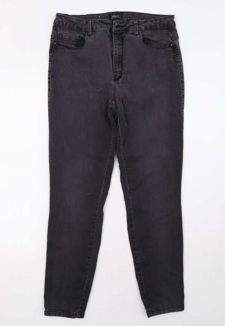 Only Womens Grey Denim Skinny Jeans Size XL L30 in