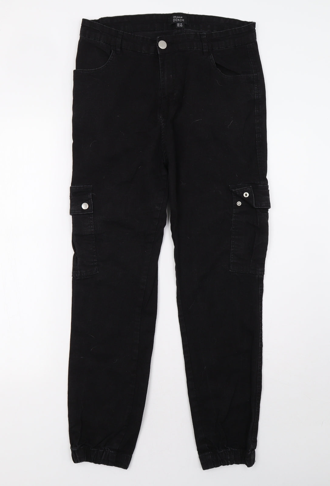 Select Womens Black   Cargo Trousers Size 14 L30 in