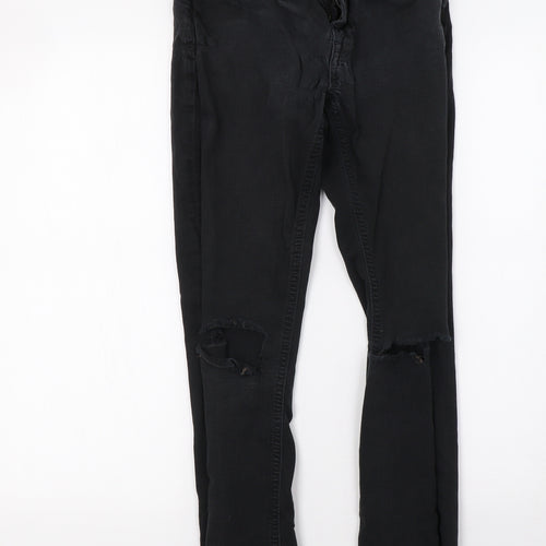 Primark Womens Black  Denim Straight Jeans Size 10 L28 in