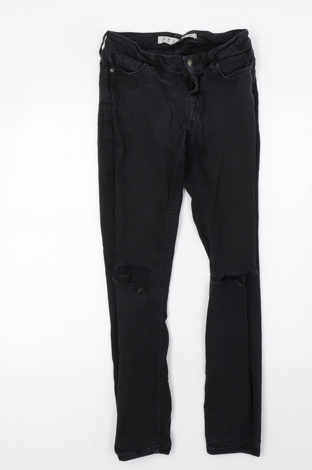 Primark Womens Black  Denim Straight Jeans Size 10 L28 in