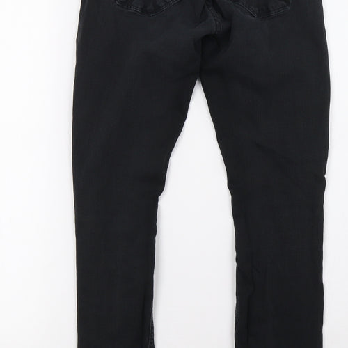 Primark Womens Black  Denim Straight Jeans Size 10 L28 in