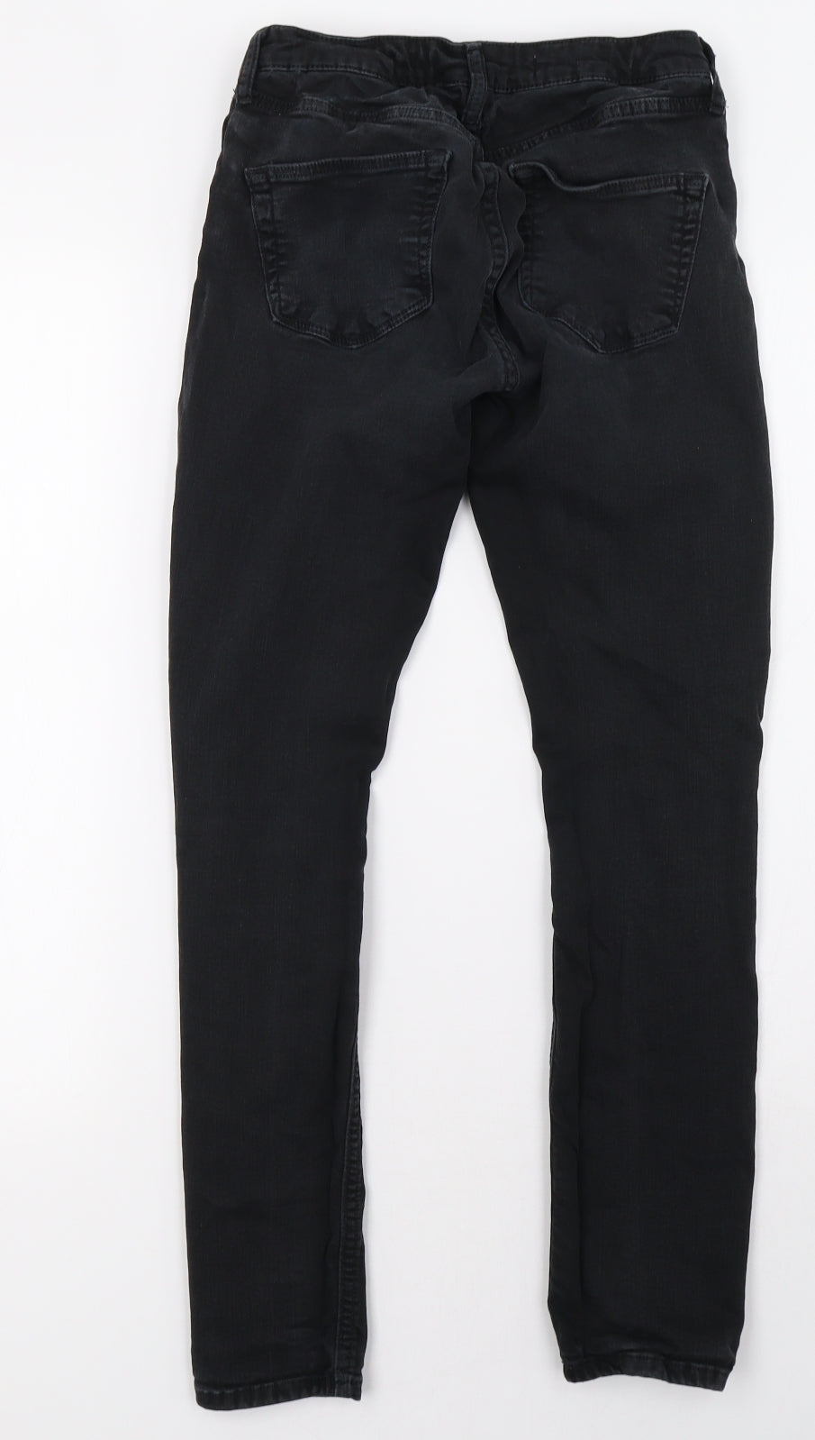 Primark Womens Black  Denim Straight Jeans Size 10 L28 in