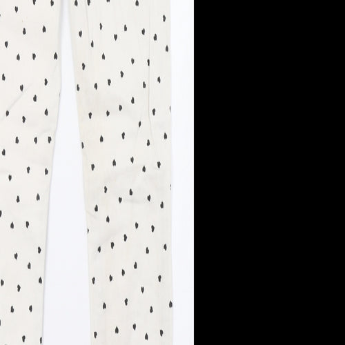 River Island Womens White Polka Dot Denim Skinny Jeans Size 6 L30 in