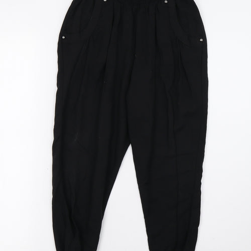 NEXT Womens Black   Cropped Trousers Size 6 L20 in