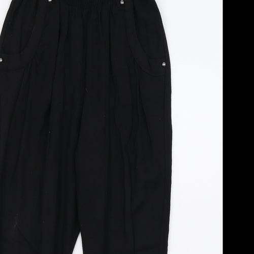NEXT Womens Black   Cropped Trousers Size 6 L20 in