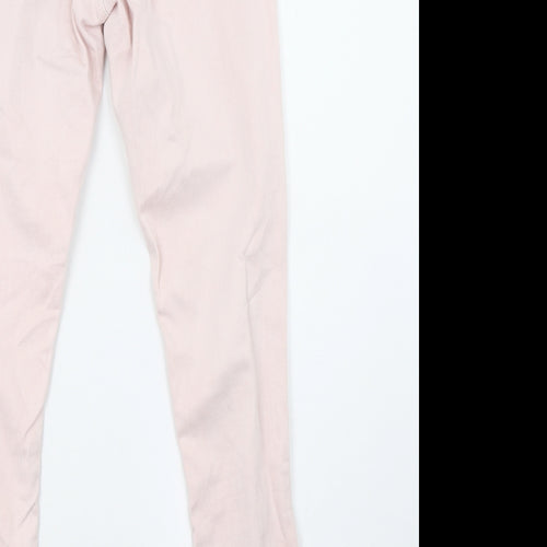 Topshop Womens Pink  Denim Skinny Jeans Size 28 L30 in