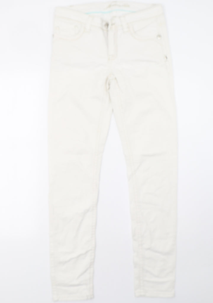 blue fire Womens White Skinny Jeans Size 10 L32 in