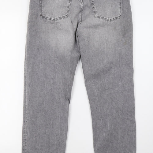 Marks and Spencer Womens Grey  Denim Straight Jeans Size 14 L30 in