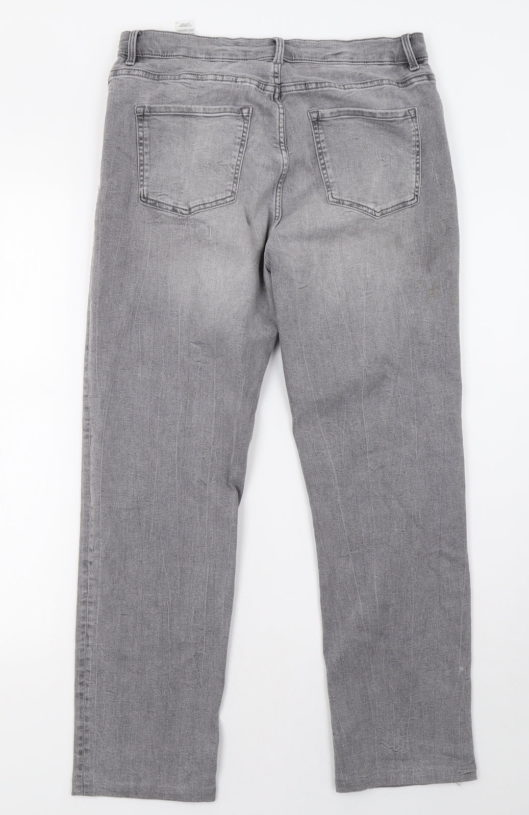 Marks and Spencer Womens Grey  Denim Straight Jeans Size 14 L30 in