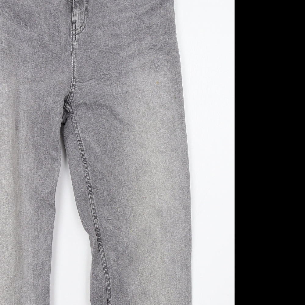 Marks and Spencer Womens Grey  Denim Straight Jeans Size 14 L30 in