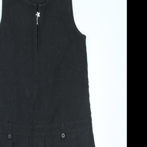 F&F Girls Grey   Pinafore/Dungaree Dress  Size 9-10 Years  - SCHOOOL WEAR