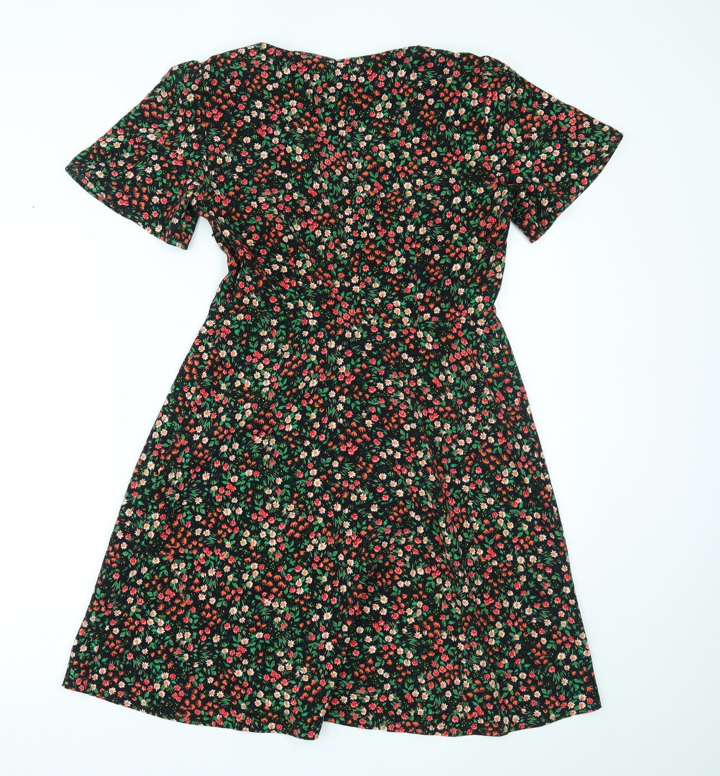 Marks and Spencer Womens Black Floral  Fit & Flare  Size 8