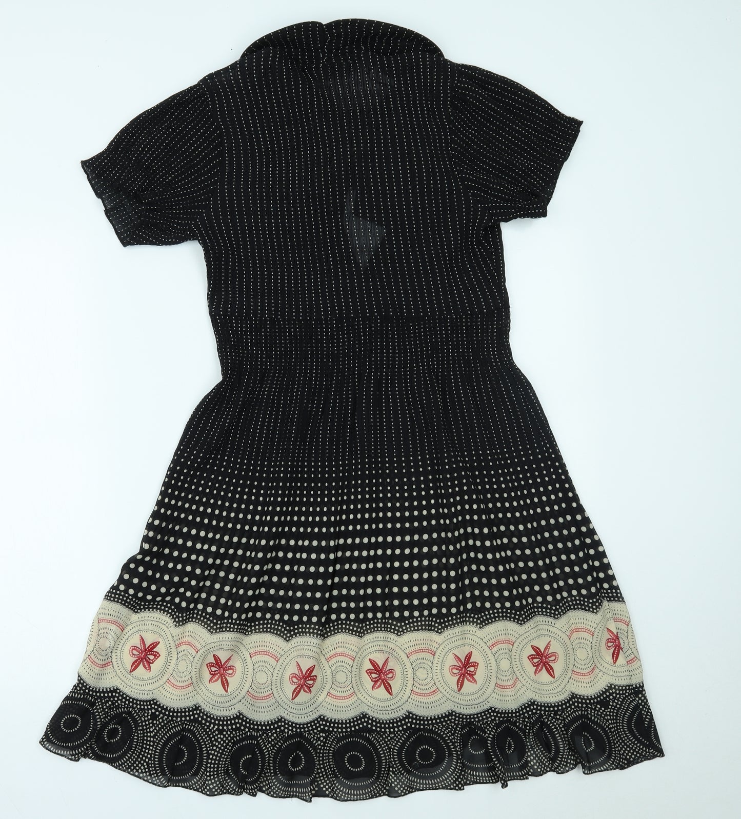 Zara Womens Black Polka Dot  Fit & Flare  Size S