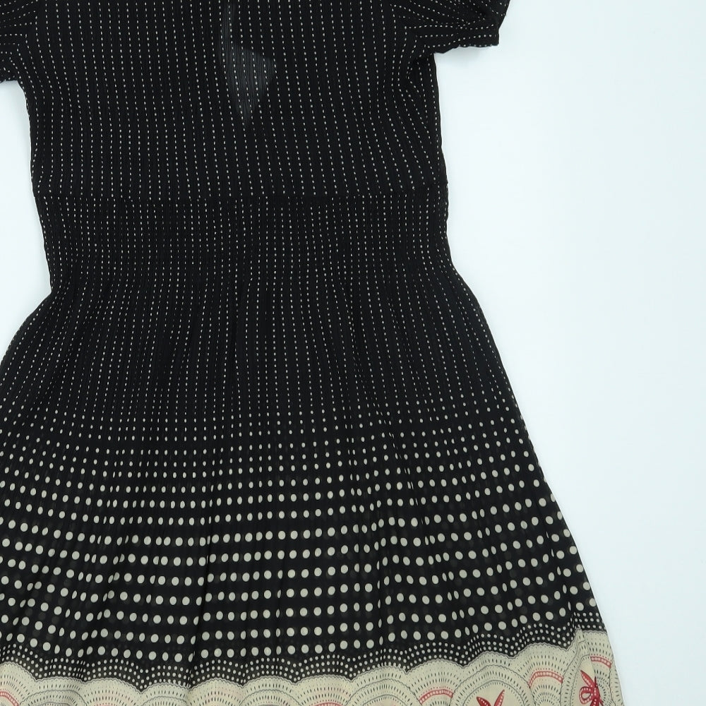 Zara Womens Black Polka Dot  Fit & Flare  Size S