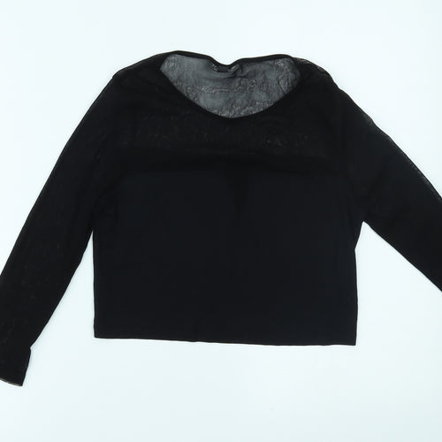 Topshop Womens Black   Cropped Blouse Size 10