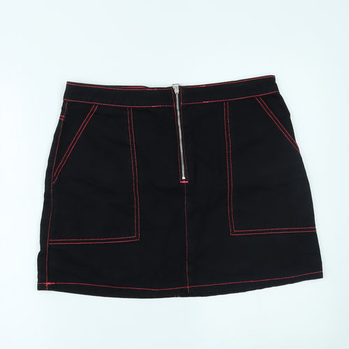 Primark Womens Black  Denim Mini Skirt Size 16
